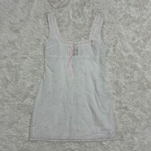 Cute Fairycore Cottagecore coquette Princess Polly white mini dress pink ribbon